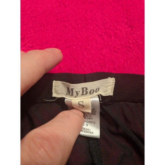 Y2K MyBoo Women’s Black Gothic Lace-Up Eyelet Corset Hook Capri Pants Size S - Picture 7 of 8